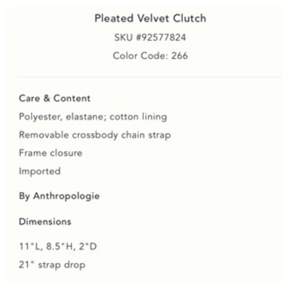 Nwt-Anthropologie Pleated Velvet Clutch - Pink Combo - Picture 4 of 4